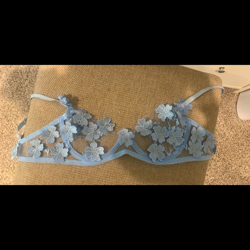 Small sheer floral accent bra